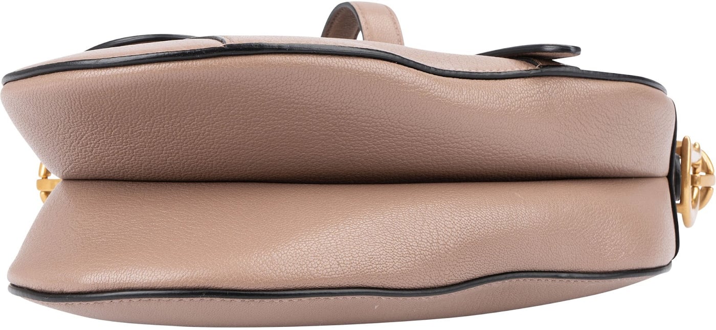 Christian Dior Pink Grained Calfskin Saddle Shoulder Bag