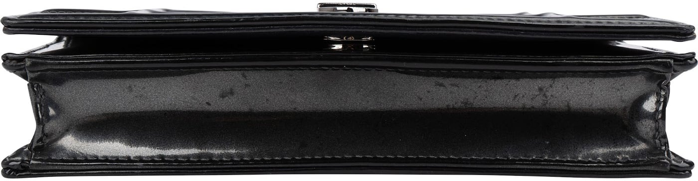 Christian Dior Patent Micro-Cannage Leather Diorama Wallet On Chain Crossbody Bag