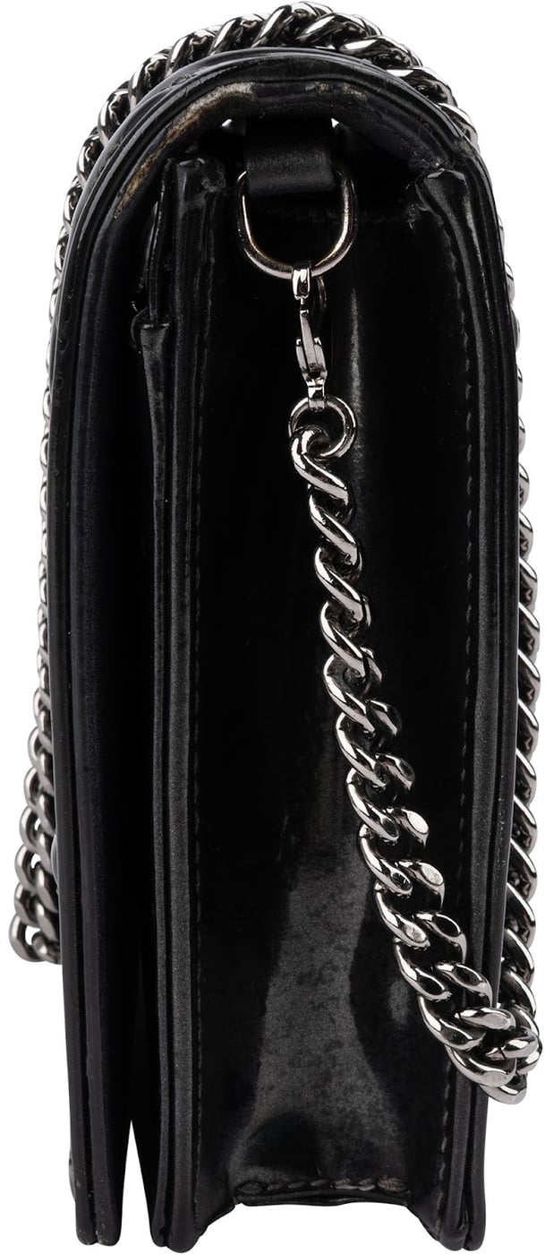 Christian Dior Patent Micro-Cannage Leather Diorama Wallet On Chain Crossbody Bag