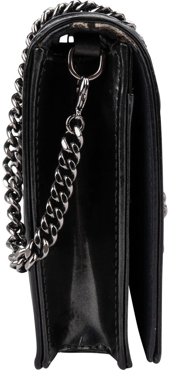 Christian Dior Patent Micro-Cannage Leather Diorama Wallet On Chain Crossbody Bag