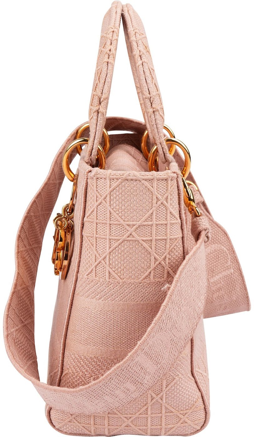 Christian Dior Pink Cotton Lady D-Lite Handbag