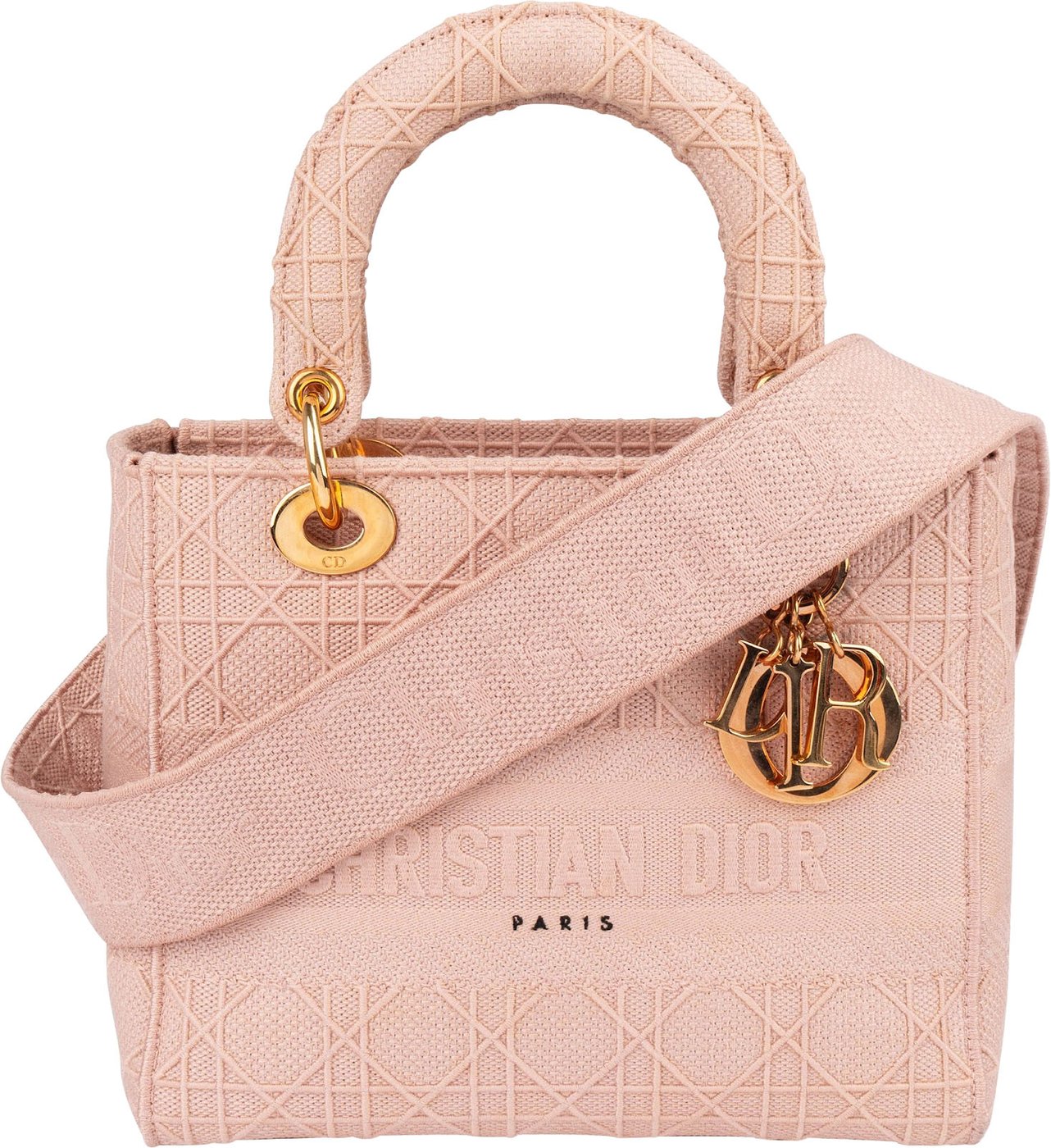 Christian Dior Pink Cotton Lady D-Lite Handbag