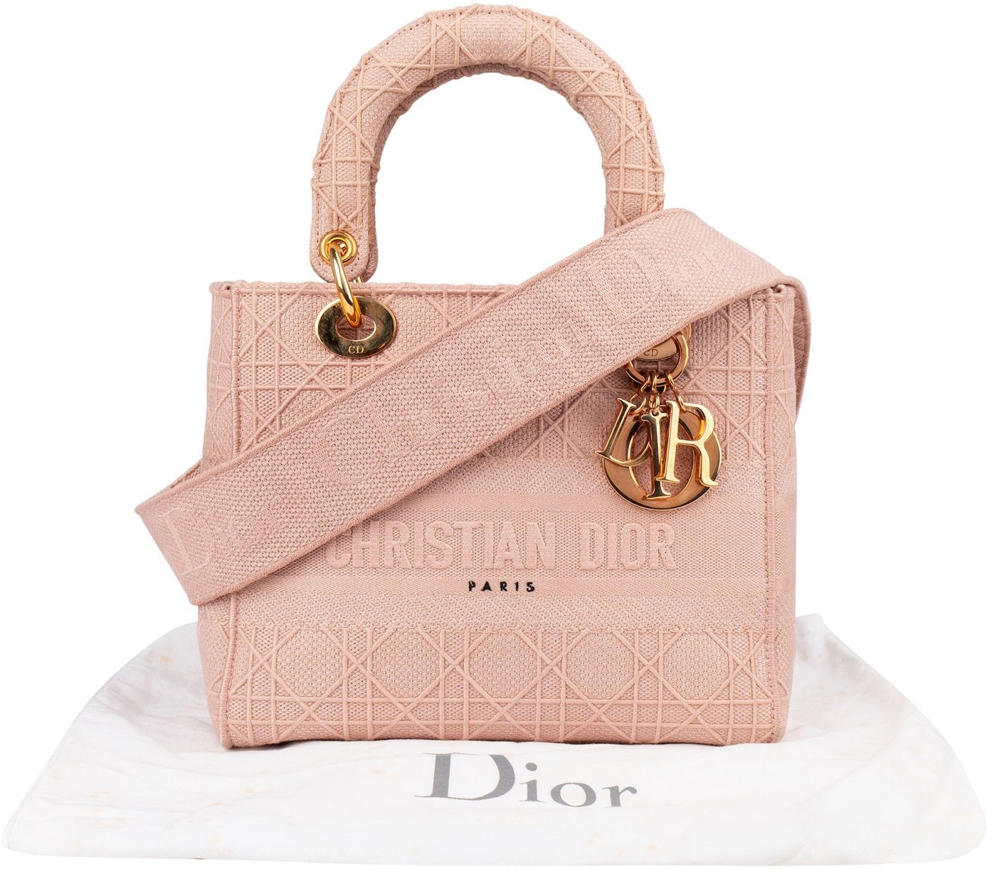 Christian Dior Pink Cotton Lady D-Lite Handbag