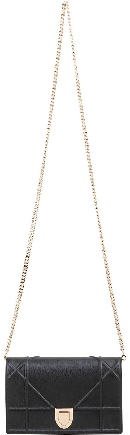 Christian Dior Grained Calfskin Diorama Wallet On Chain Crossbody Bag