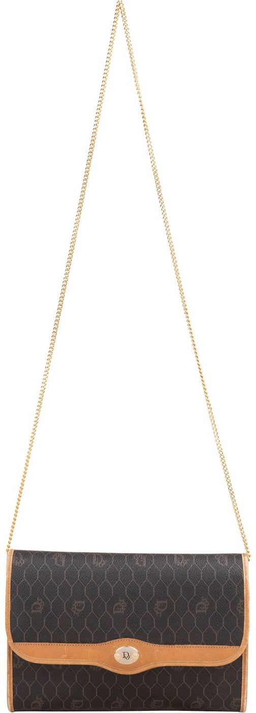 Christian Dior Honeycomb Canvas Chain Flap Crossbody Bag