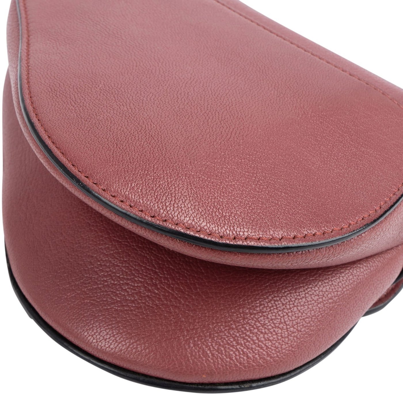 Christian Dior Pink Grained Calfskin Small Saddle Handbag