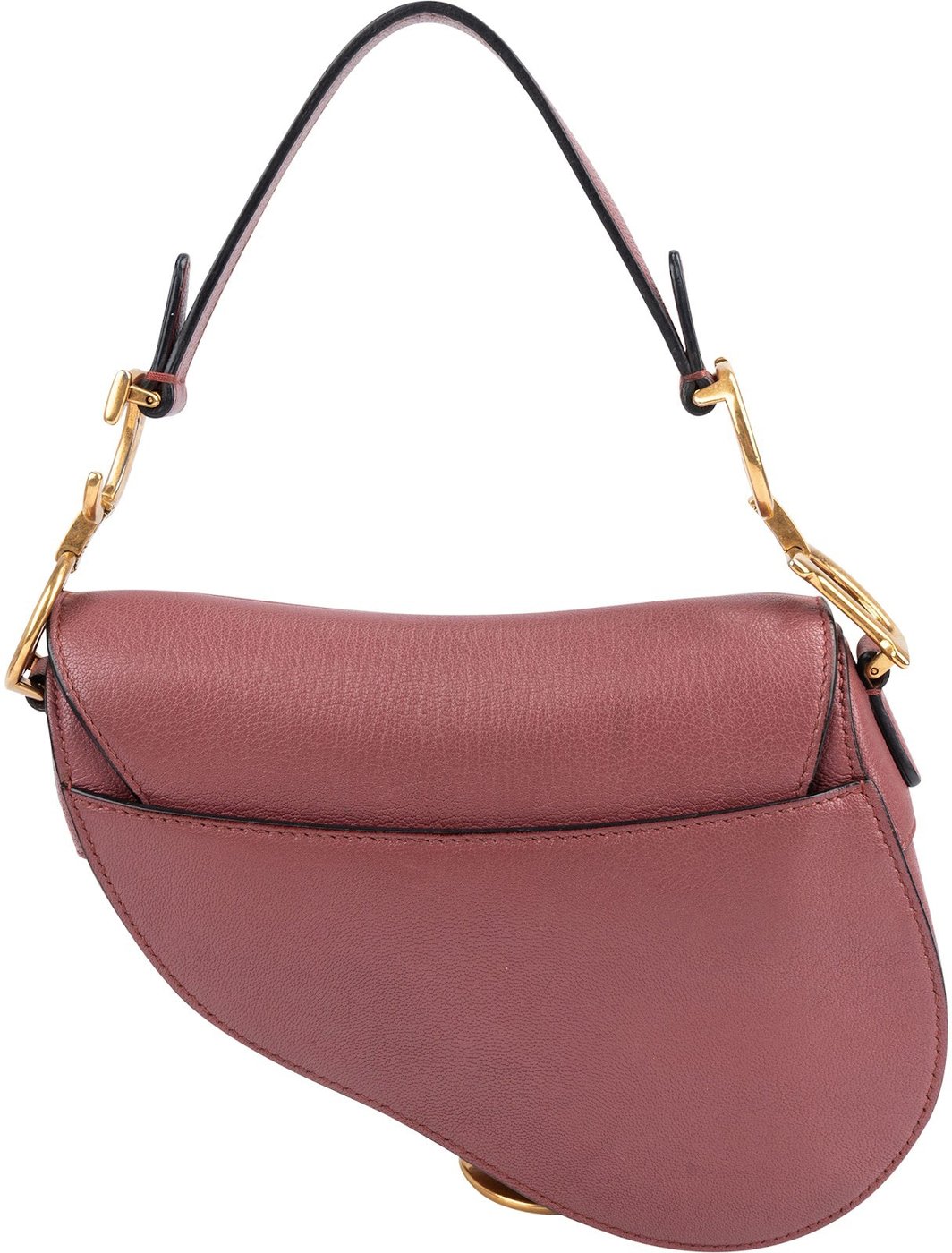 Christian Dior Pink Grained Calfskin Small Saddle Handbag