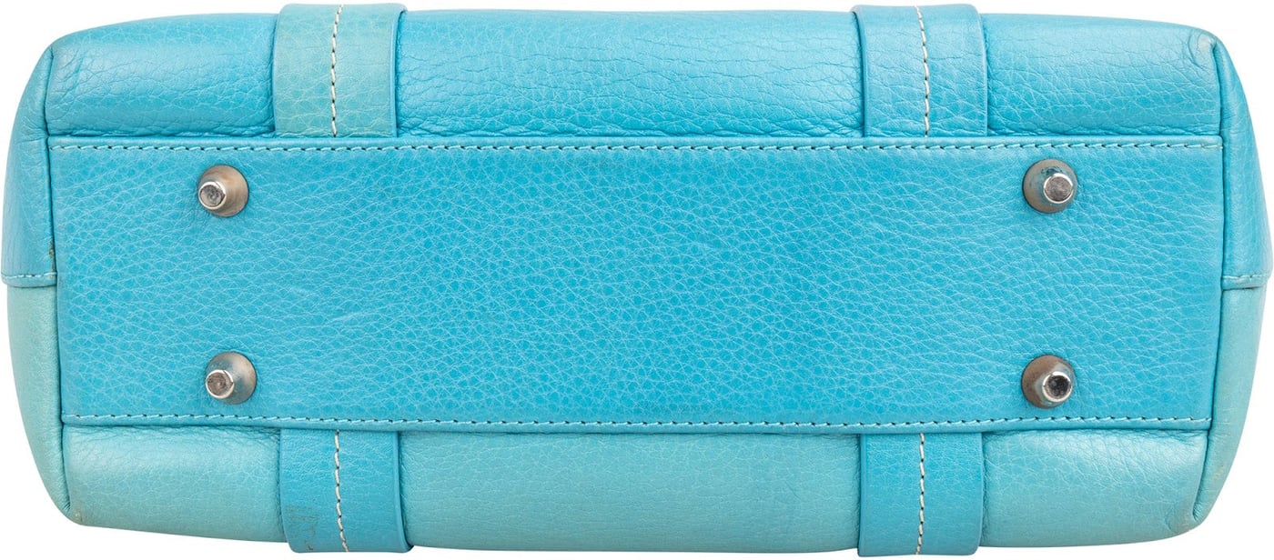 Christian Dior Blue Pebbled Calfskin Diorissimo Addict Handbag