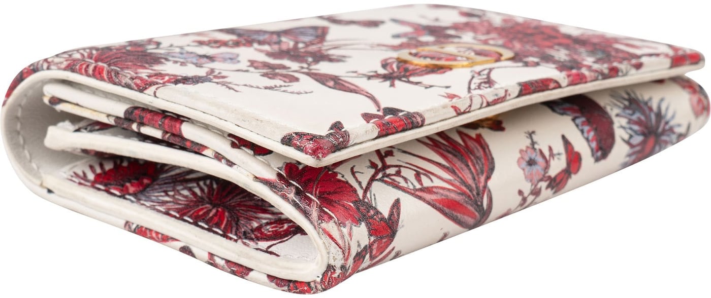Christian Dior Monogram Floral Saddle Flap Mini Wallet