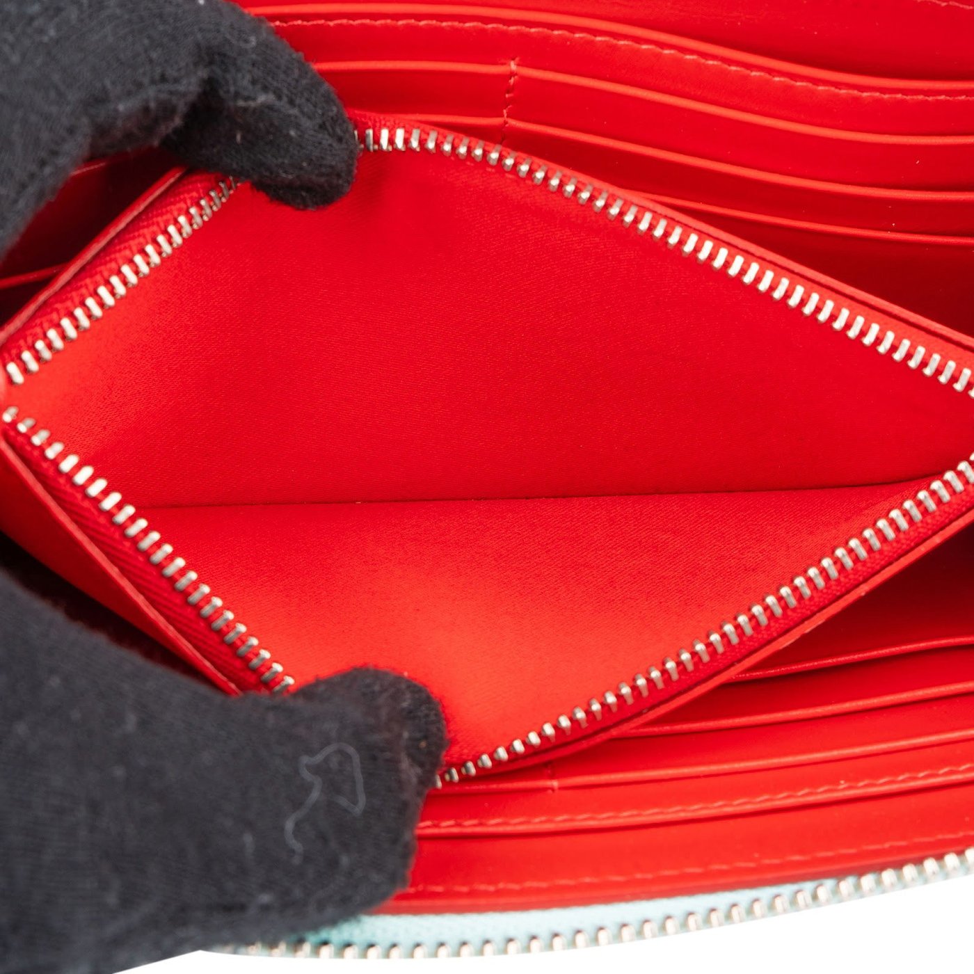 Christian Louboutin Blue Leather Multicolor Panettone Studded Wallet