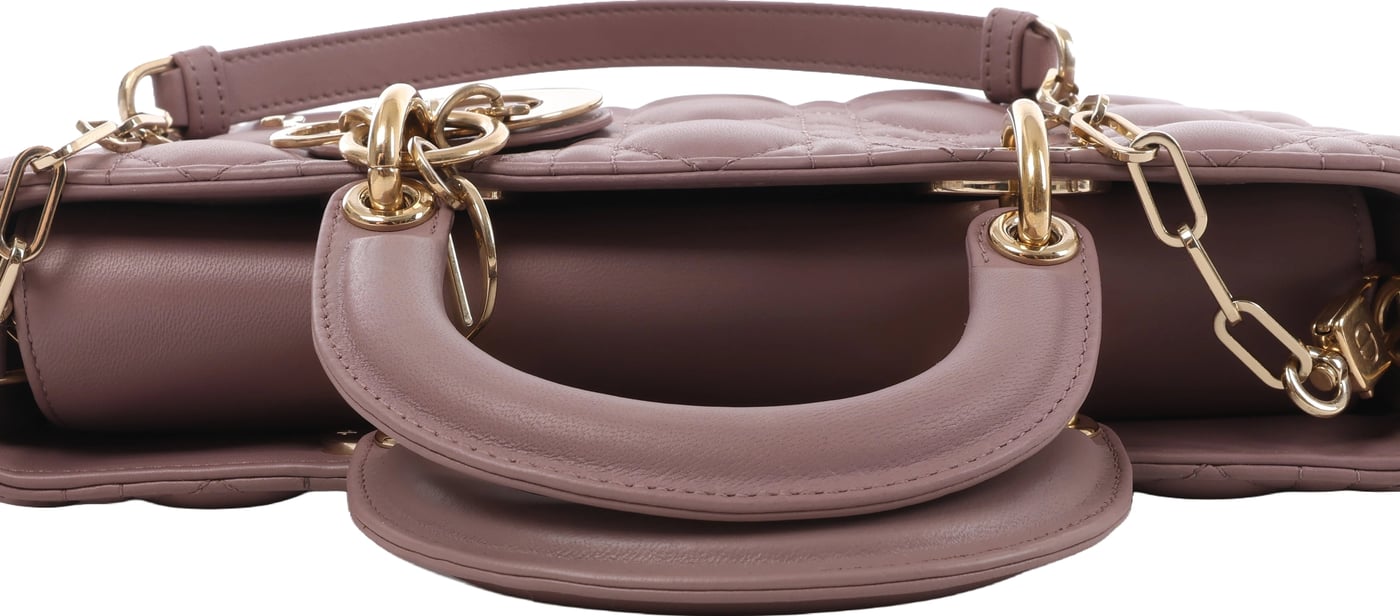 Dior Lady D-Joy Leather 2Way Handbag in Pink
