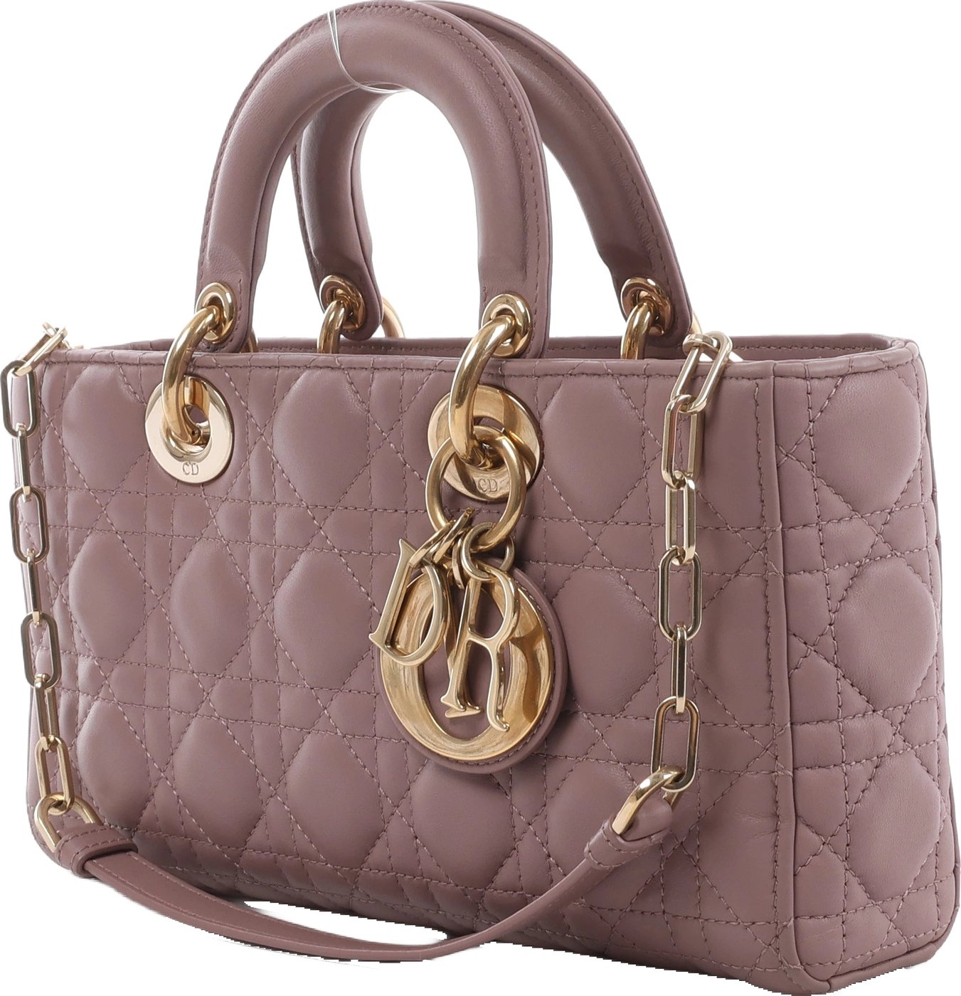 Dior Lady D-Joy Leather 2Way Handbag in Pink