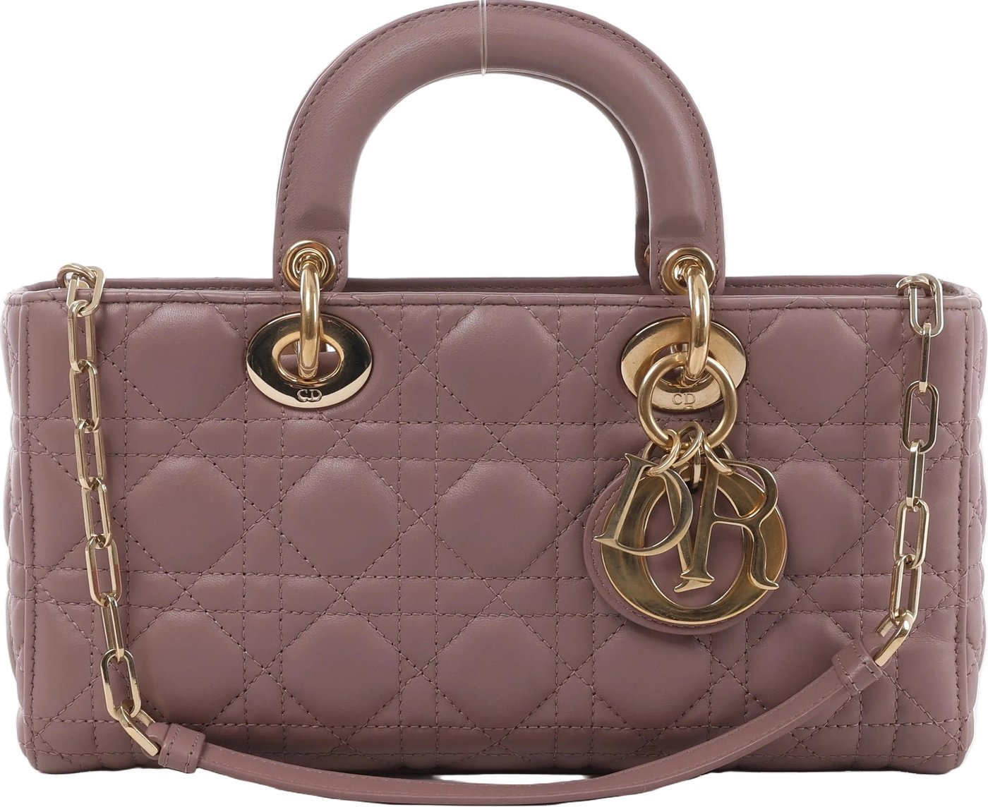 Dior Lady D-Joy Leather 2Way Handbag in Pink