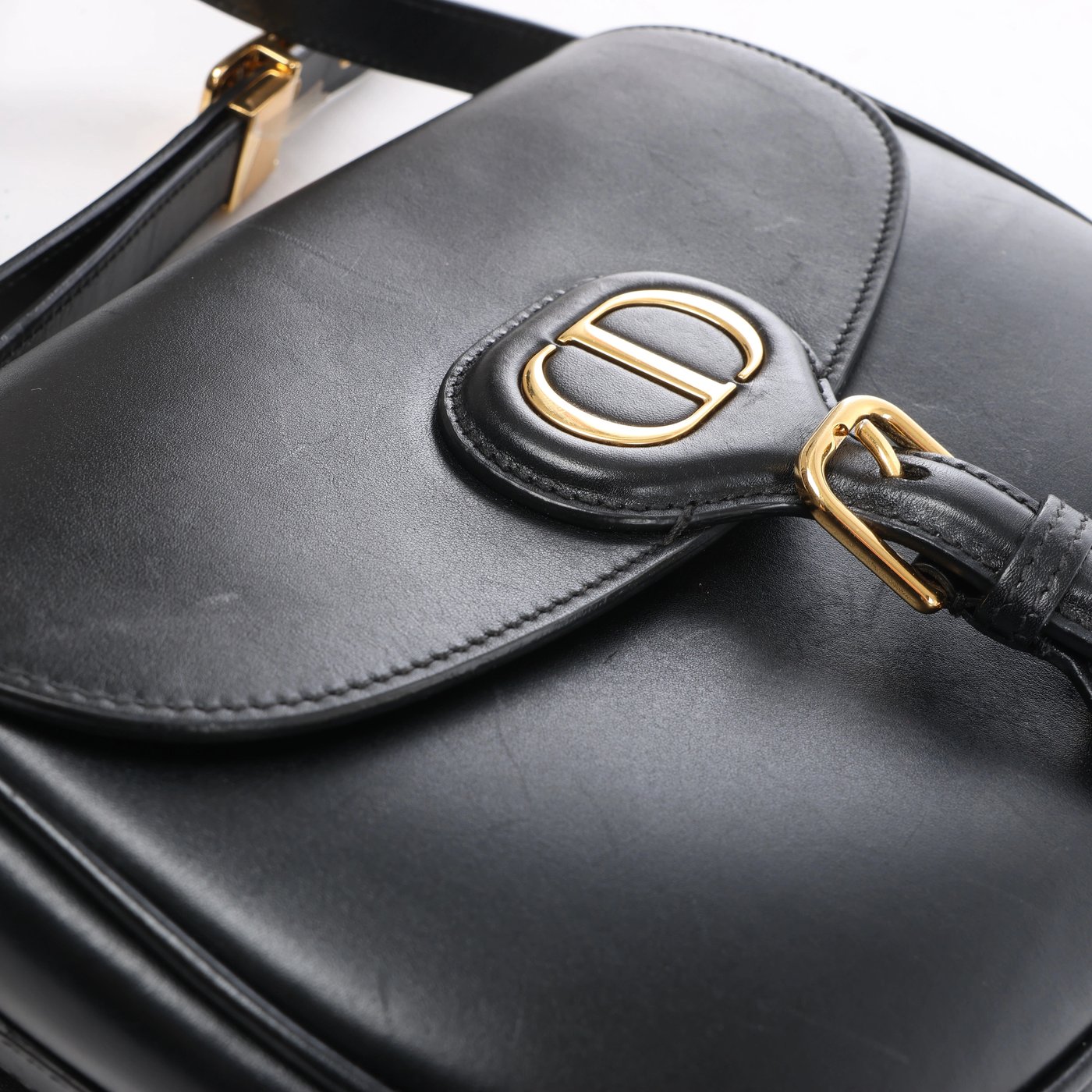 Christian Dior Bobby Leather Crossbody Bag in Black