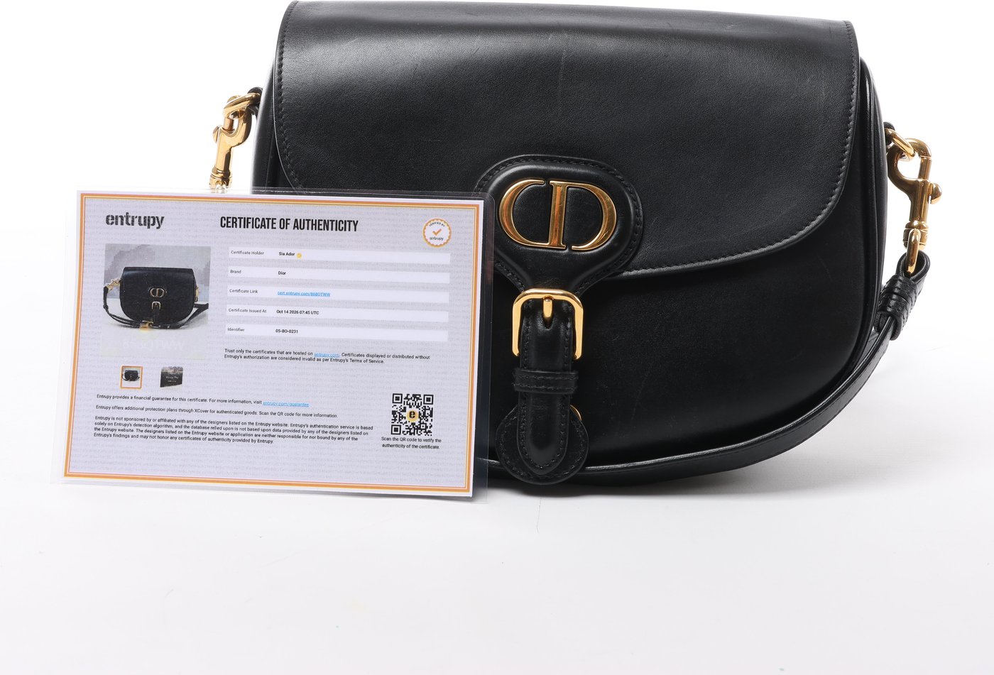 Christian Dior Bobby Leather Crossbody Bag in Black