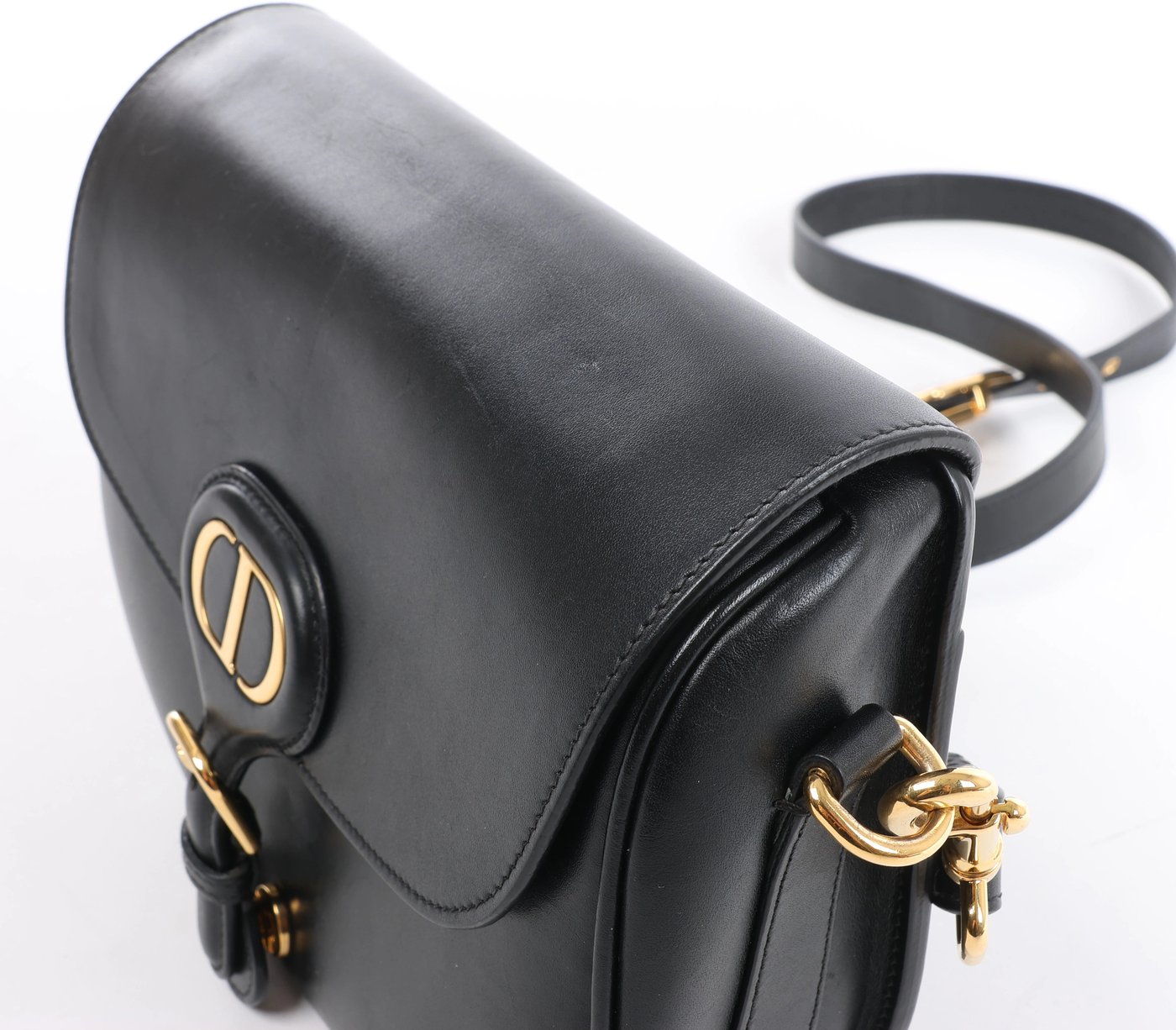 Christian Dior Bobby Leather Crossbody Bag in Black