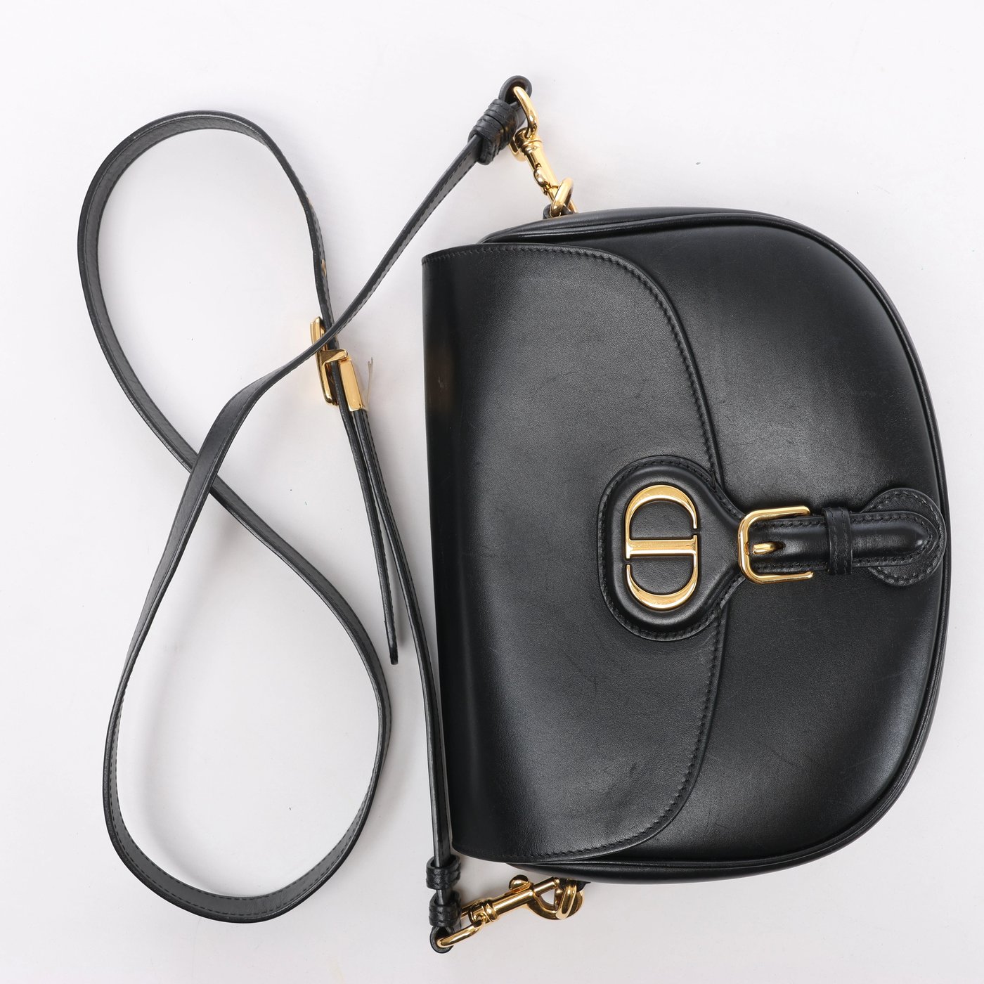 Christian Dior Bobby Leather Crossbody Bag in Black