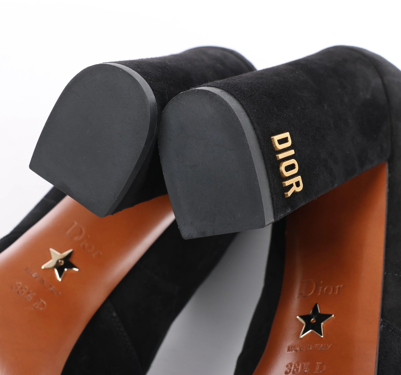 Christian Dior D-RISE Suede Boots 38 1/2 Ladies' Black MC0319