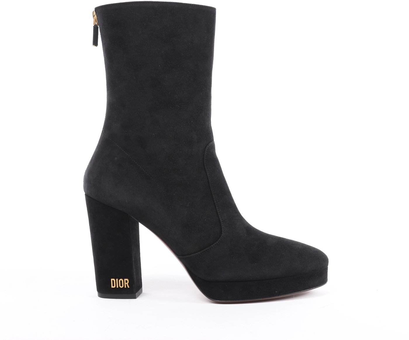 Christian Dior D-RISE Suede Boots 38 1/2 Ladies' Black MC0319