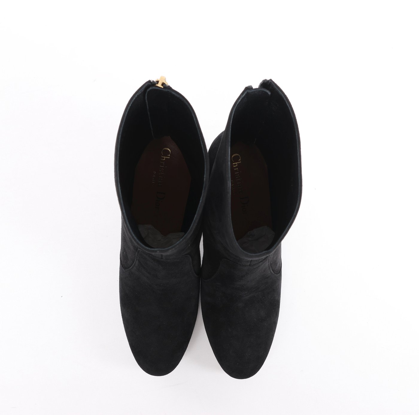 Christian Dior D-RISE Suede Boots 38 1/2 Ladies' Black MC0319