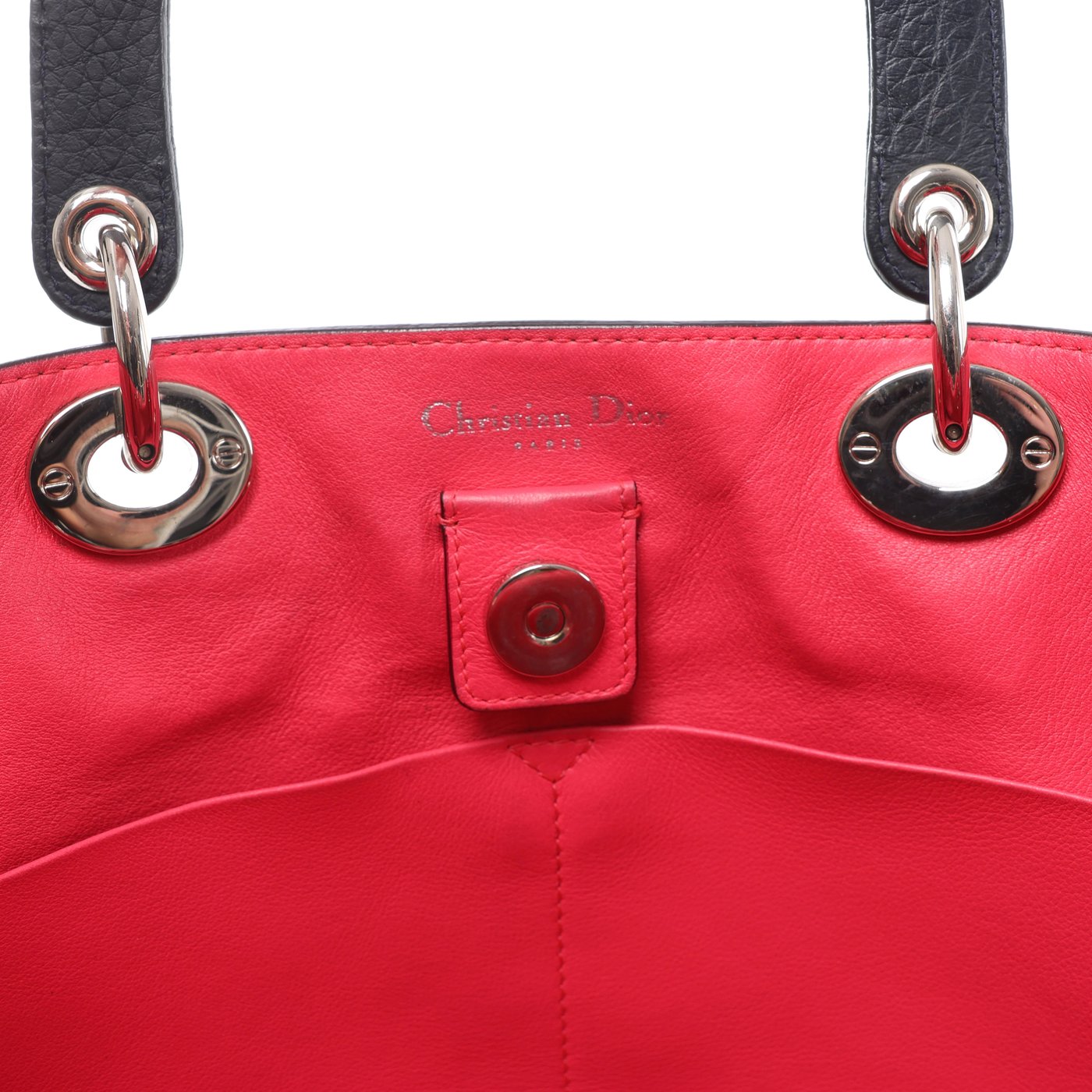 Christian Dior Diorissimo Leather 2Way Handbag in Navy Blue