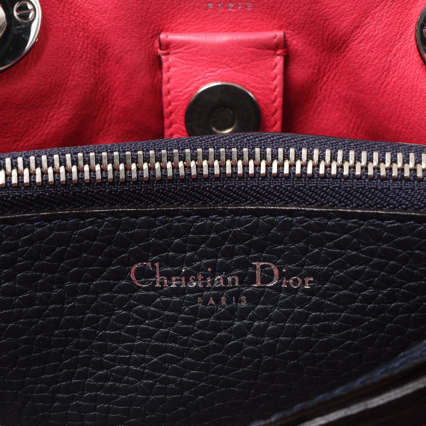 Christian Dior Diorissimo Leather 2Way Handbag in Navy Blue