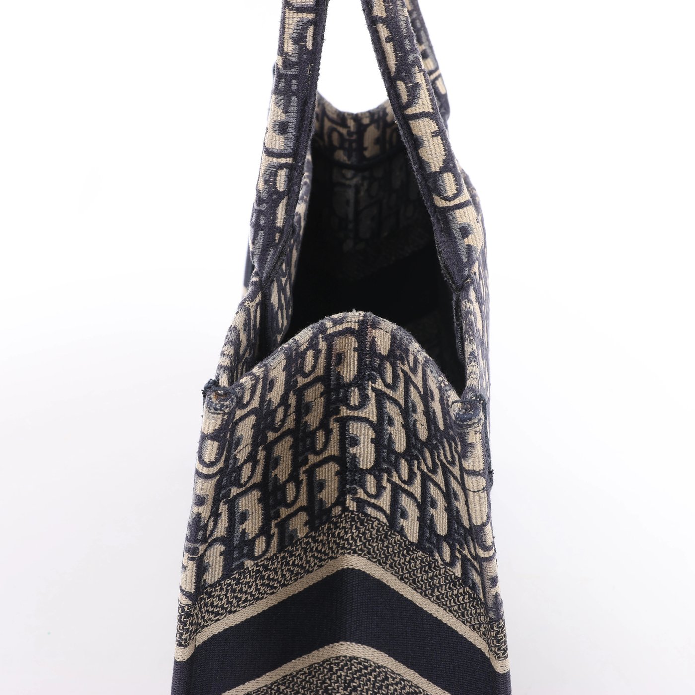 Christian Dior Book Tote Oblique Canvas Shoulder Bag in Navy Blue