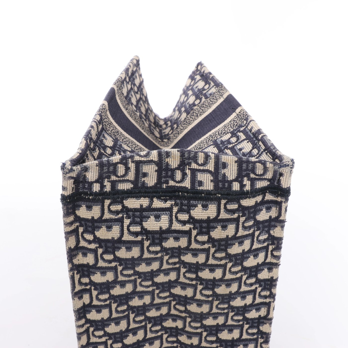 Christian Dior Book Tote Oblique Canvas Shoulder Bag in Navy Blue