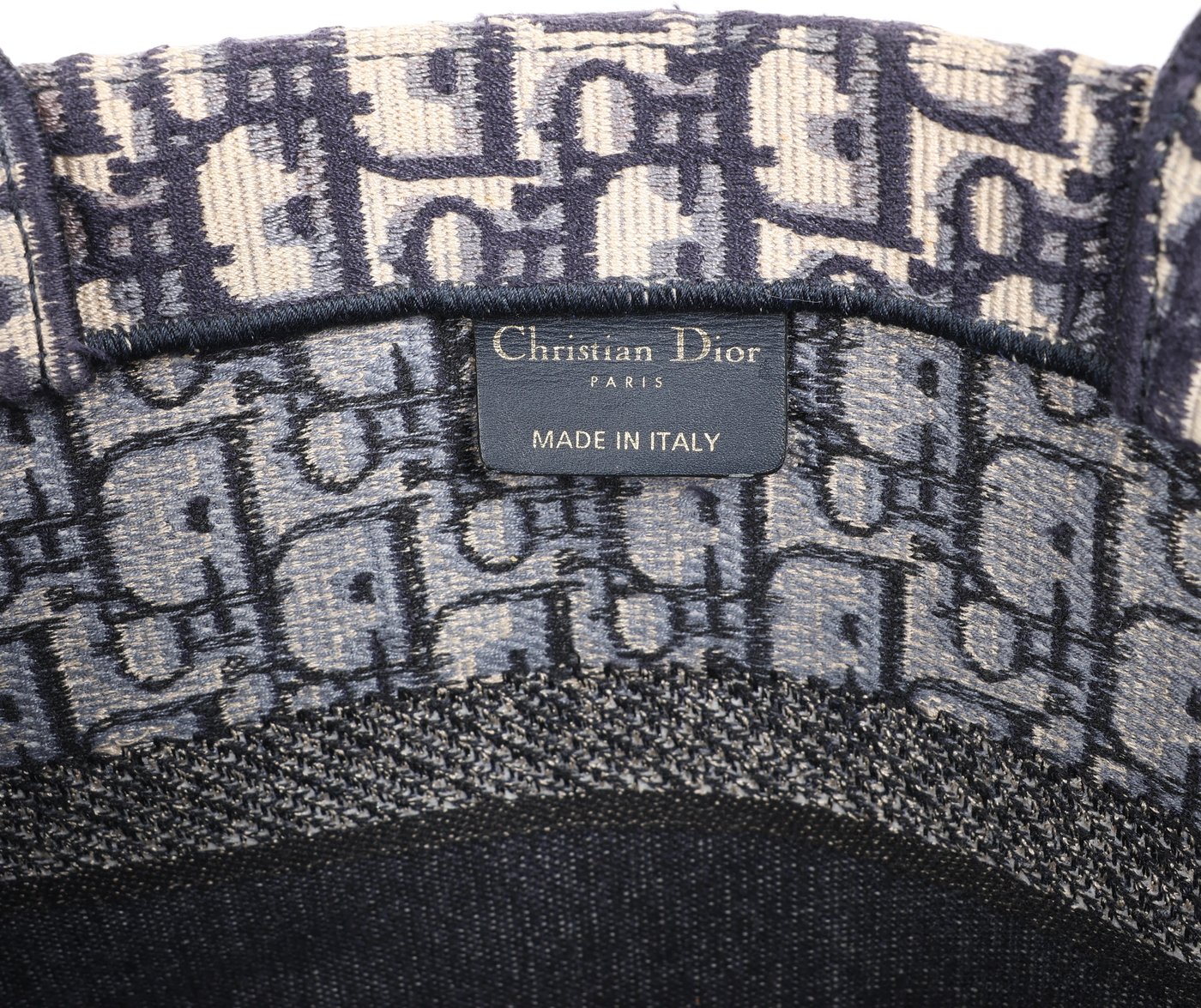 Christian Dior Book Tote Oblique Canvas Shoulder Bag in Navy Blue