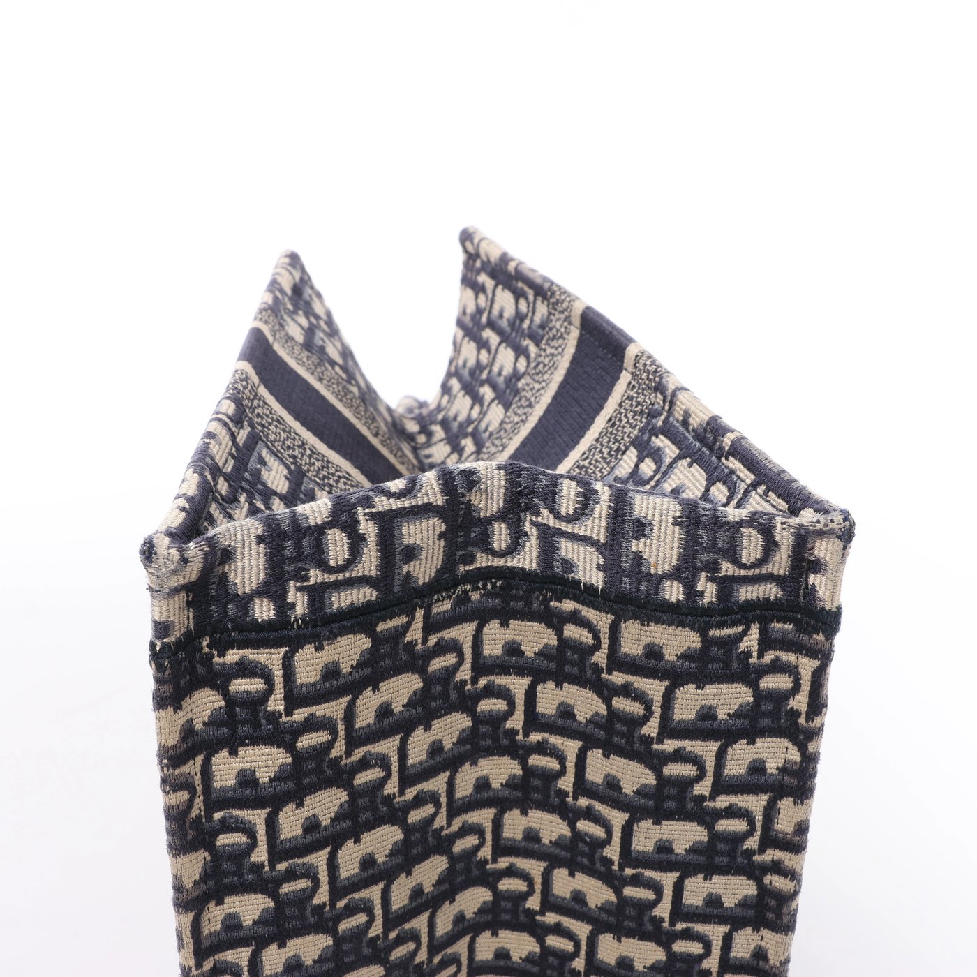 Christian Dior Book Tote Oblique Canvas Shoulder Bag in Navy Blue