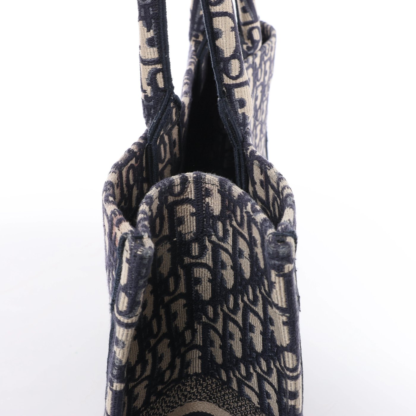 Christian Dior Book Tote Large Oblique Canvas Shoulder Bag in Navy Blue