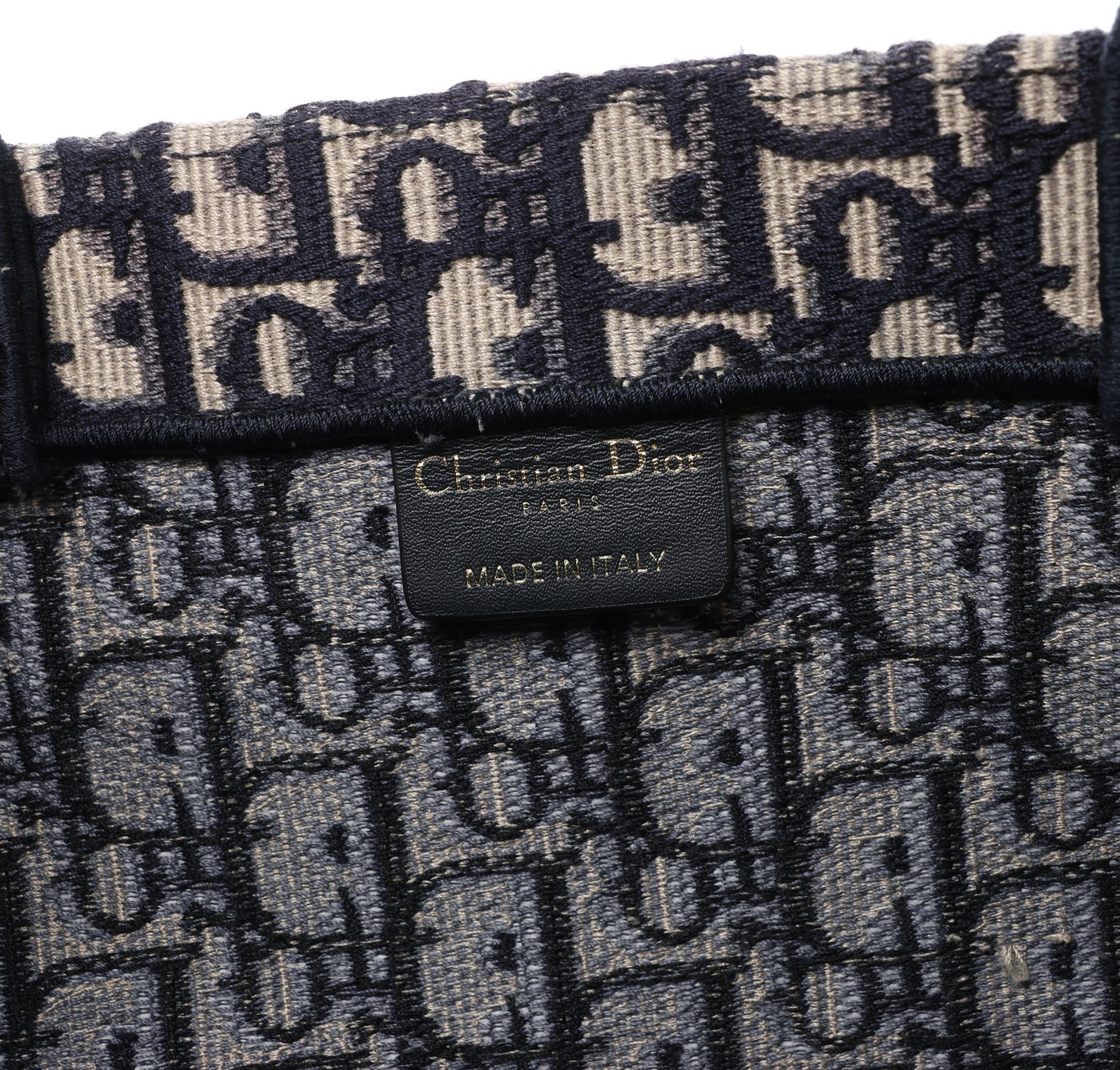 Christian Dior Book Tote Large Oblique Canvas Shoulder Bag in Navy Blue