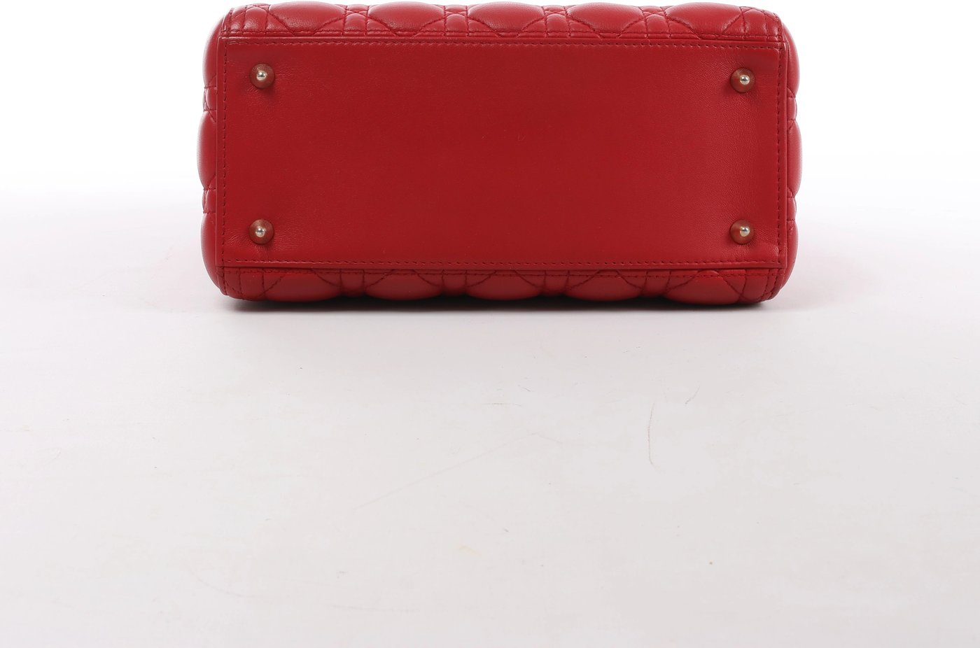 Dior Lady Dior Cannage Leather 2Way Handbag Red