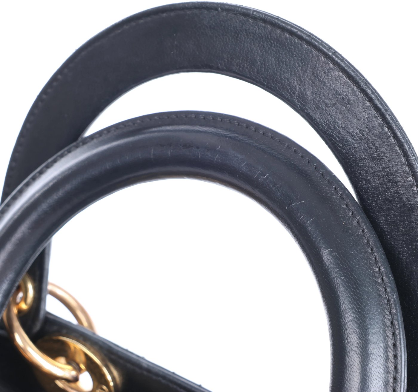 Christian Dior Lady Dior Large Cannage Leather 2Way Handbag in Black