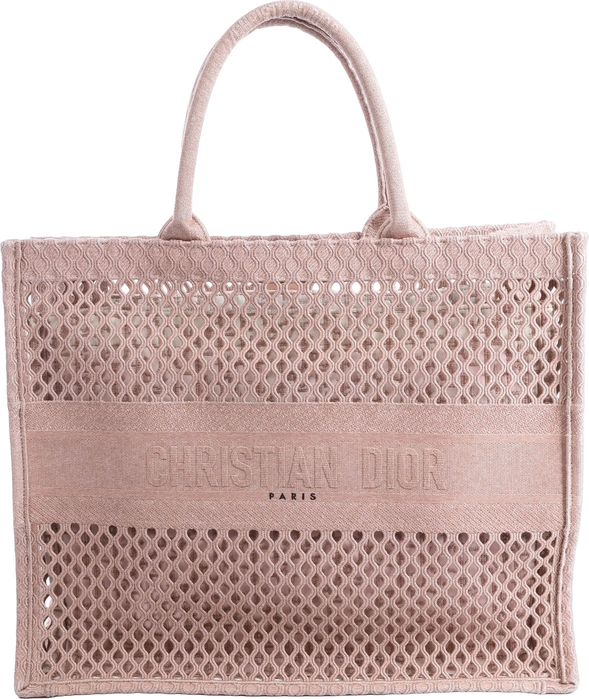 Christian Dior Book Tote Large Mesh Shoulder Bag in Pink