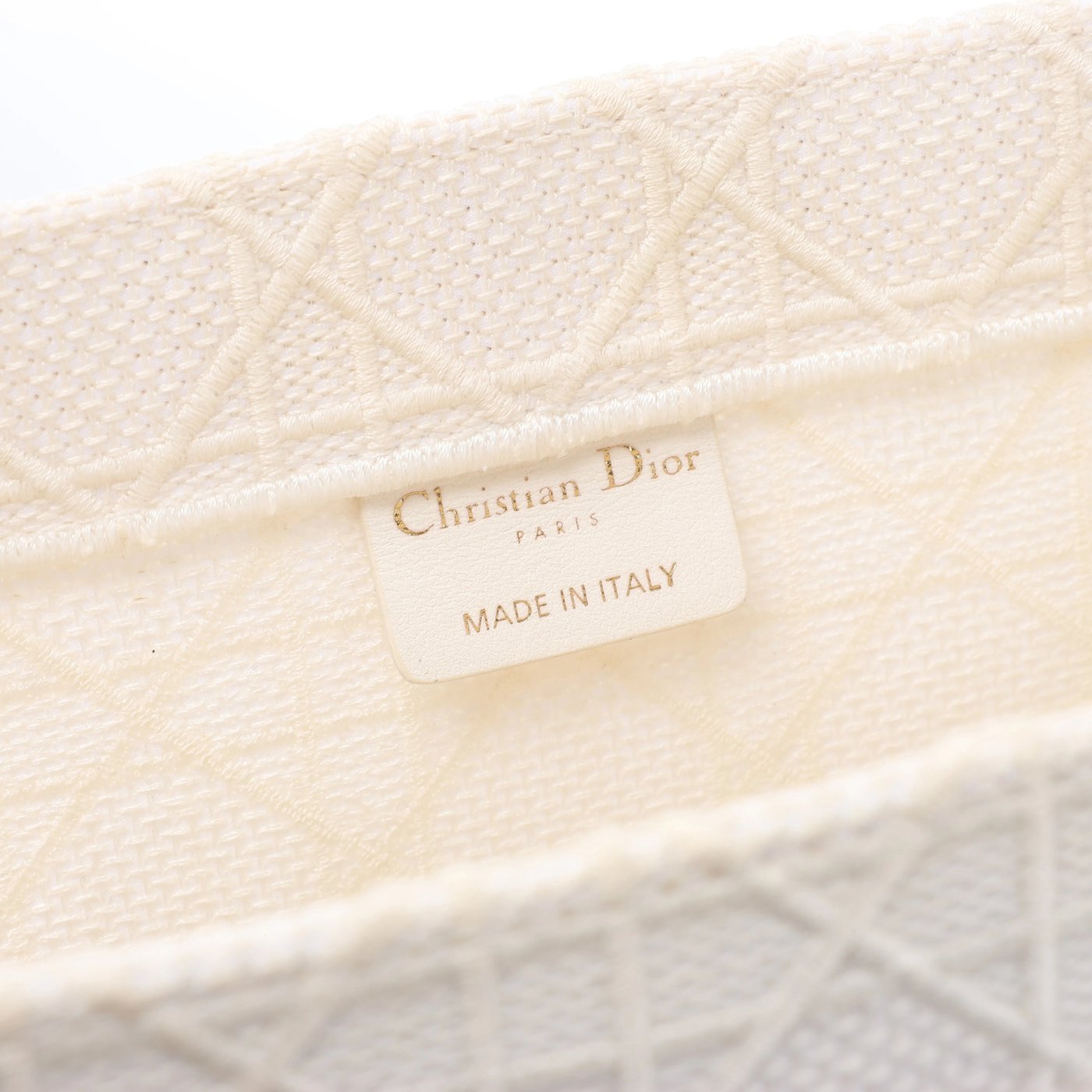 Christian Dior Book Tote Medium Canvas Shoulder Bag in White