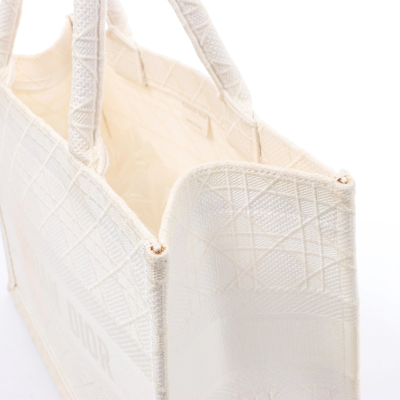 Christian Dior Book Tote Medium Canvas Shoulder Bag in White
