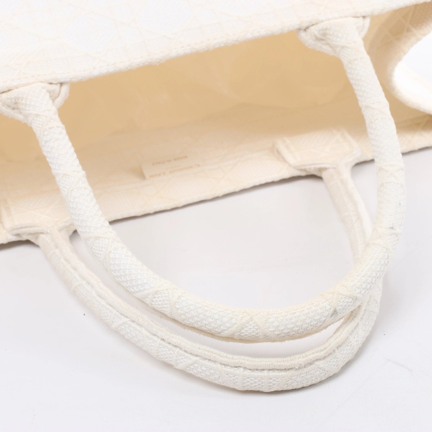 Christian Dior Book Tote Medium Canvas Shoulder Bag in White
