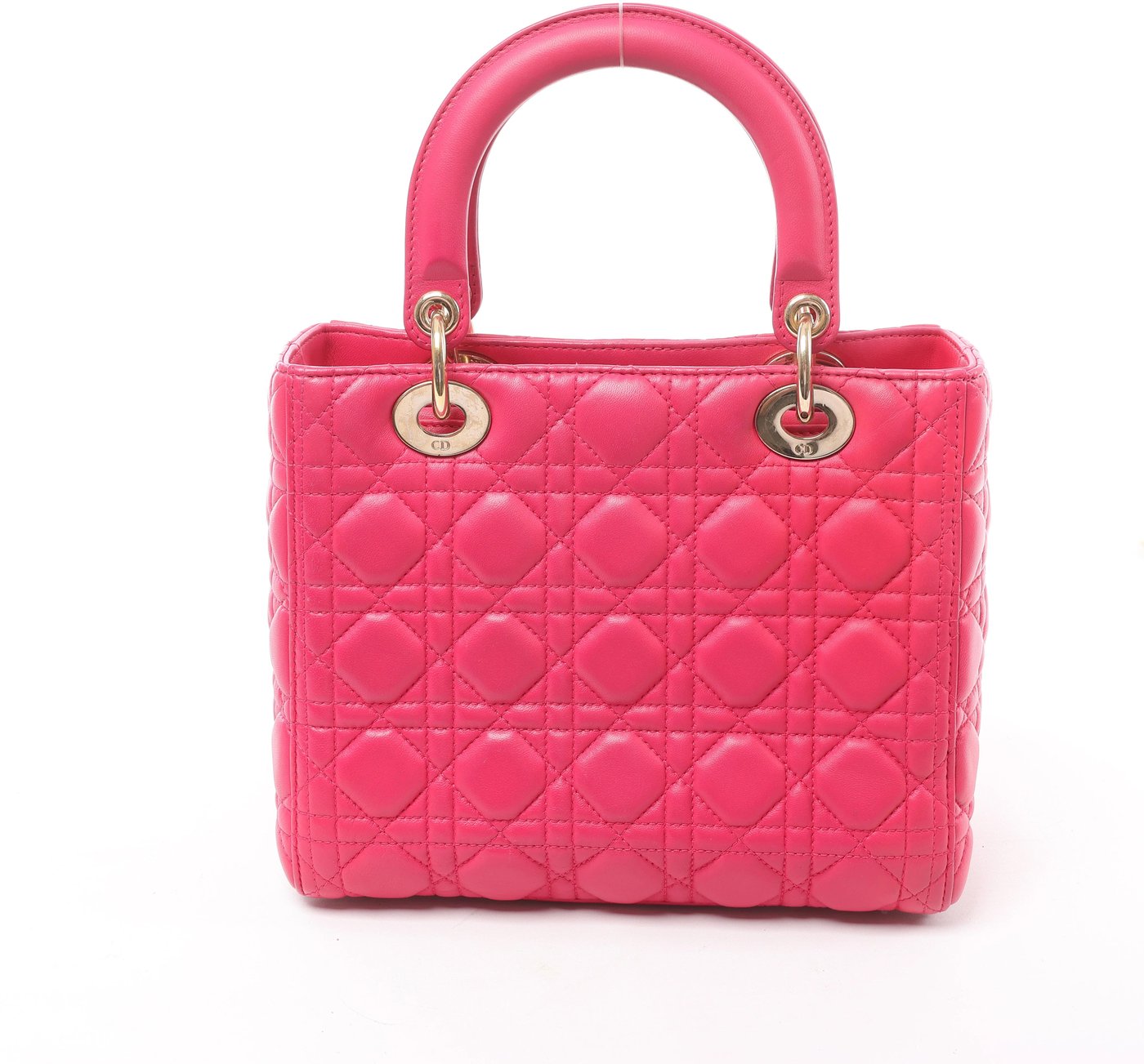 Christian Dior Lady Dior Medium Cannage Leather 2Way Handbag in Pink