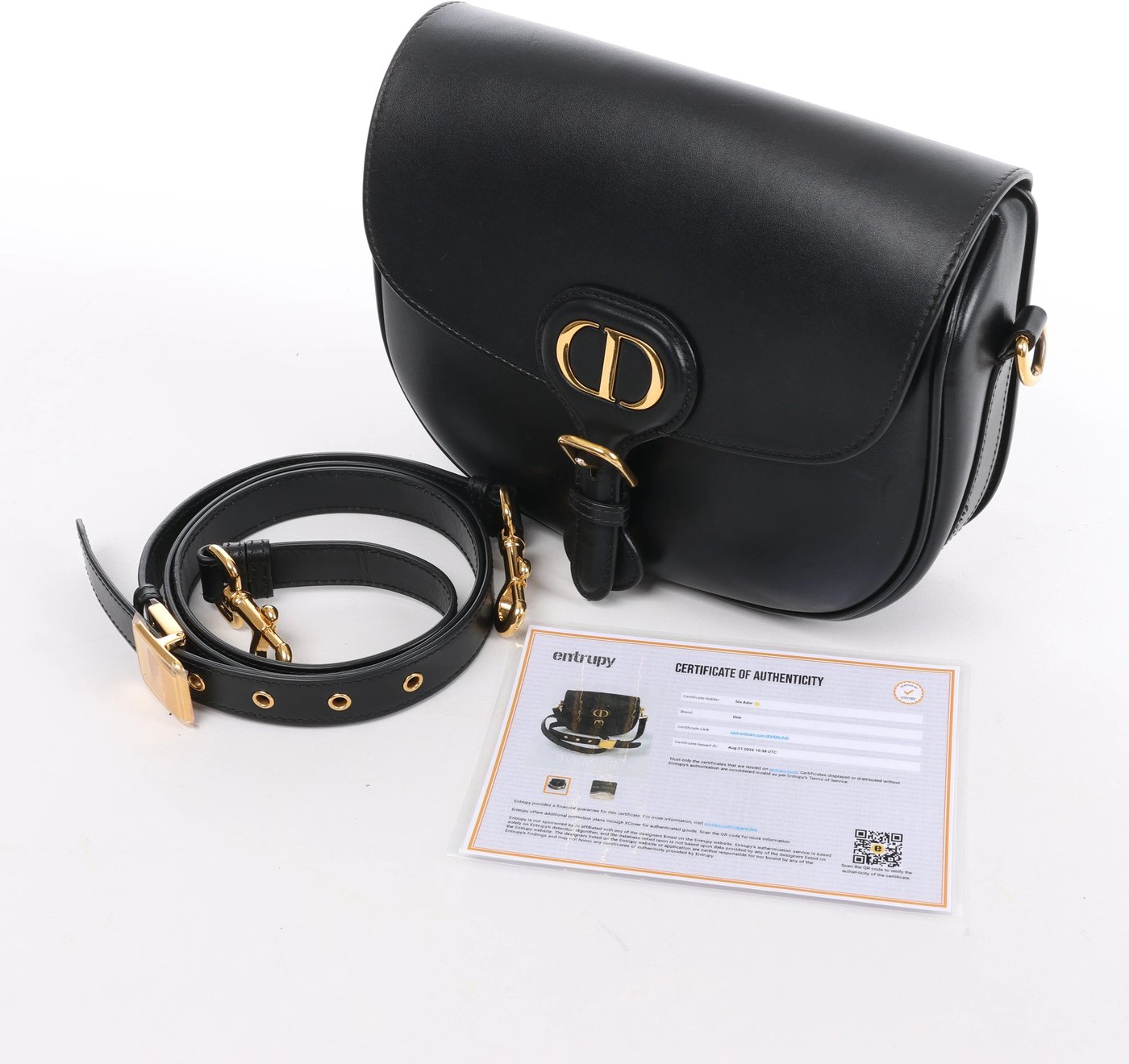Christian Dior Bobby Leather Crossbody Bag in Black
