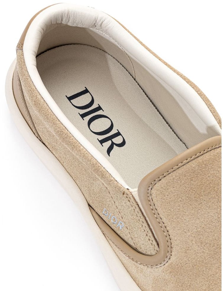 Dior Beige Leather Slip-On Loafers