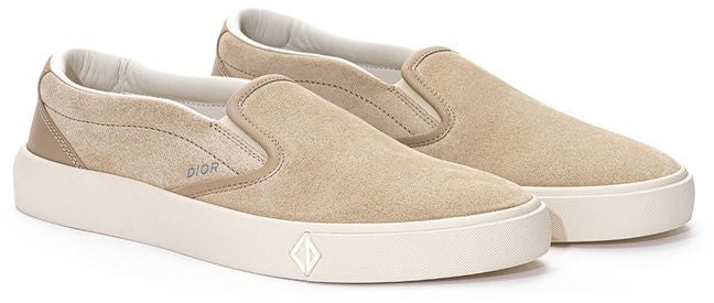 Dior Beige Leather Slip-On Loafers