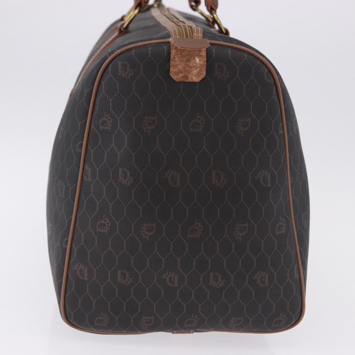 Christian Dior Vintage Honeycomb Boston Canvas and Leather