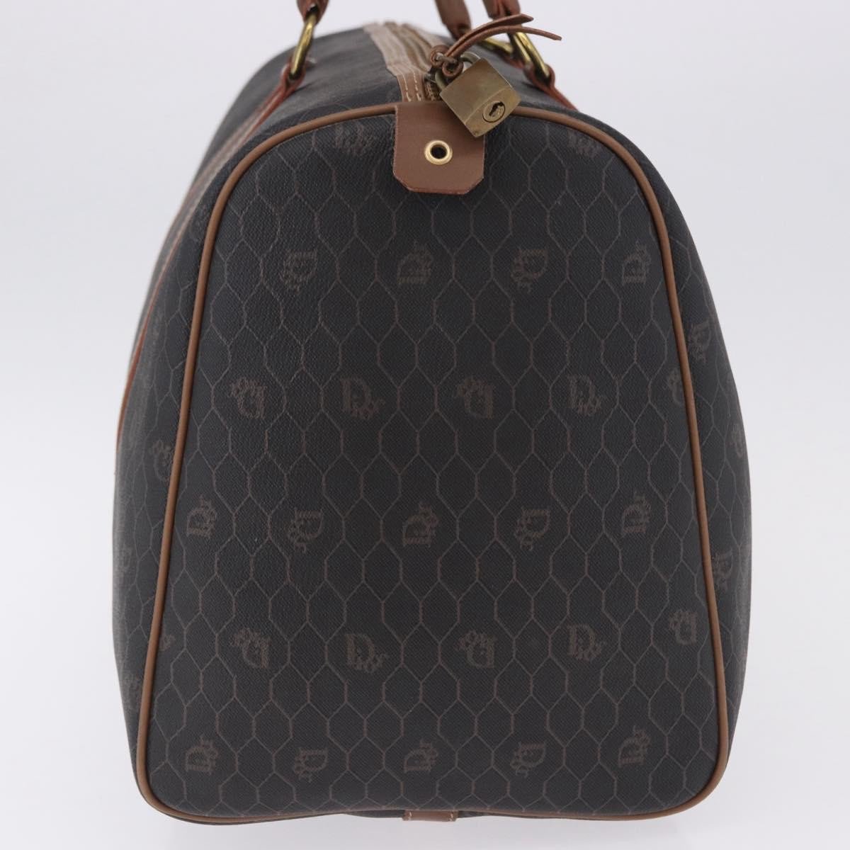 Christian Dior Vintage Honeycomb Boston Canvas and Leather