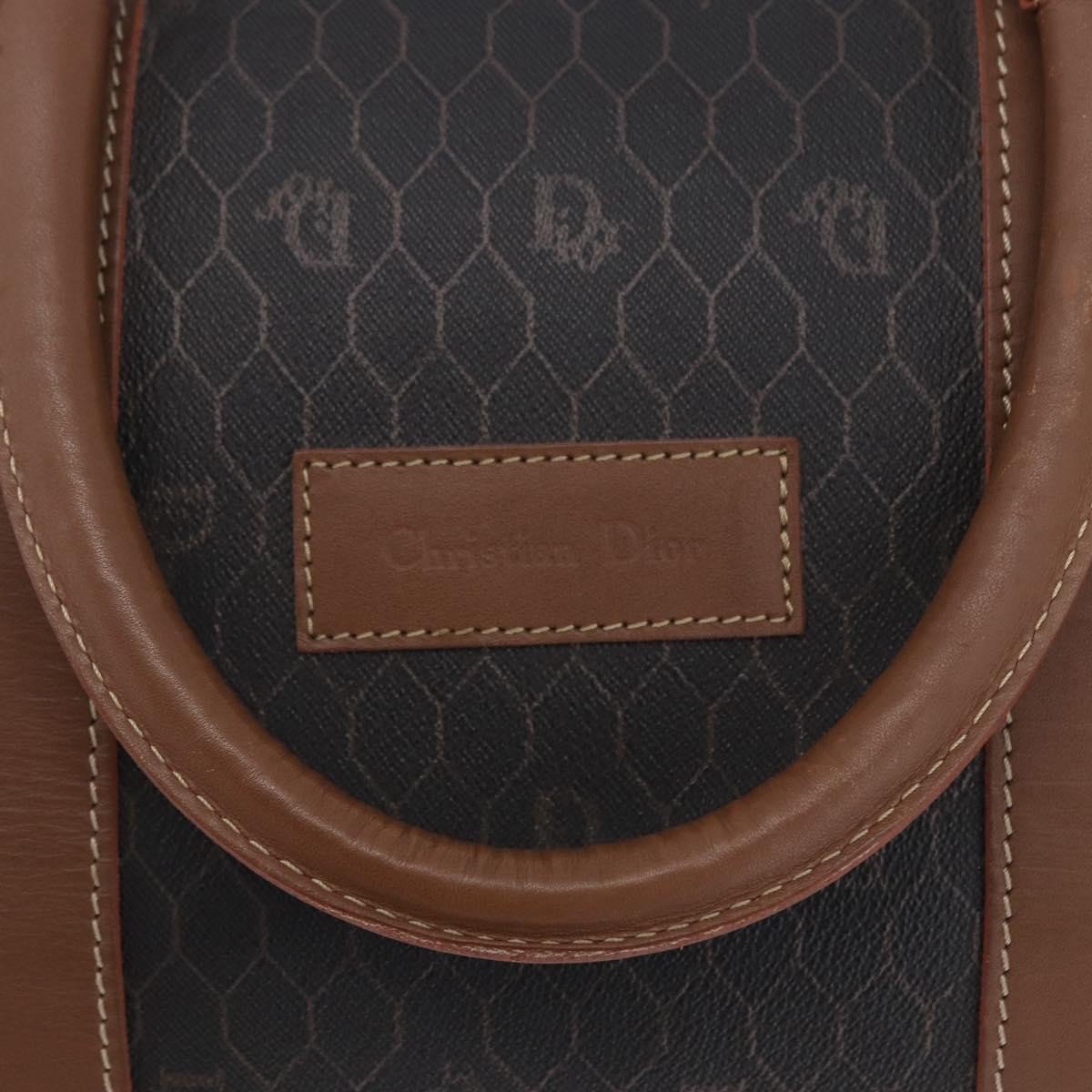 Christian Dior Vintage Honeycomb Boston Canvas and Leather