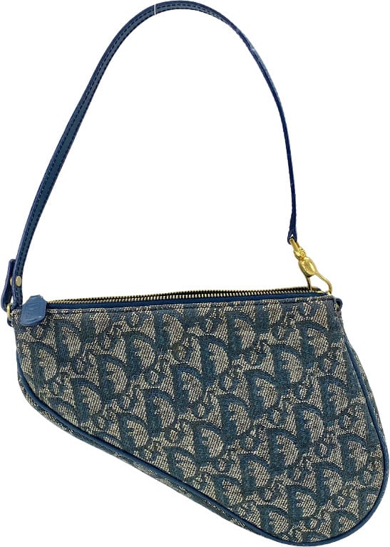 Christian Dior Vintage Saddle Diorissimo Canvas Small