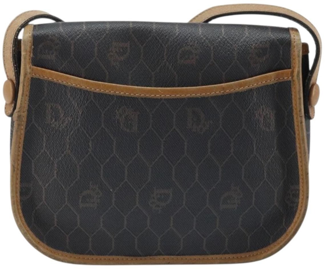 Christian Dior Vintage Honeycomb Flap Coated Canvas Long