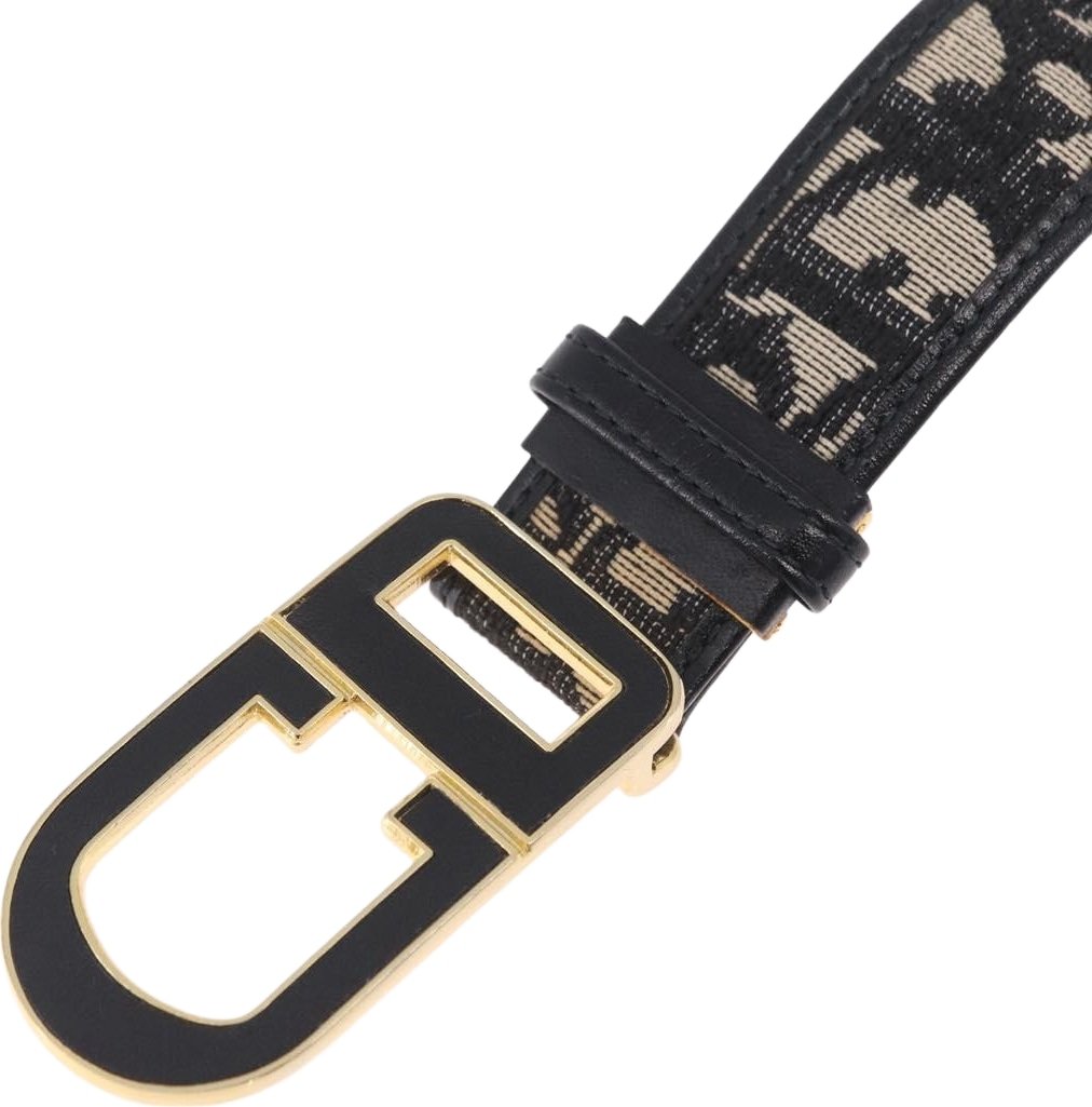 Christian Dior D Buckle Belt Canvas and Leather