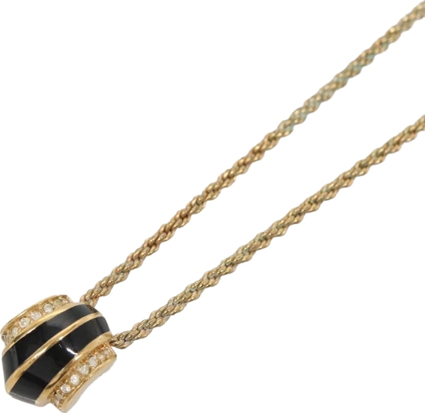 Christian Dior Vintage pendant necklace Gold-plated Metal, Enamel & Rhinestones