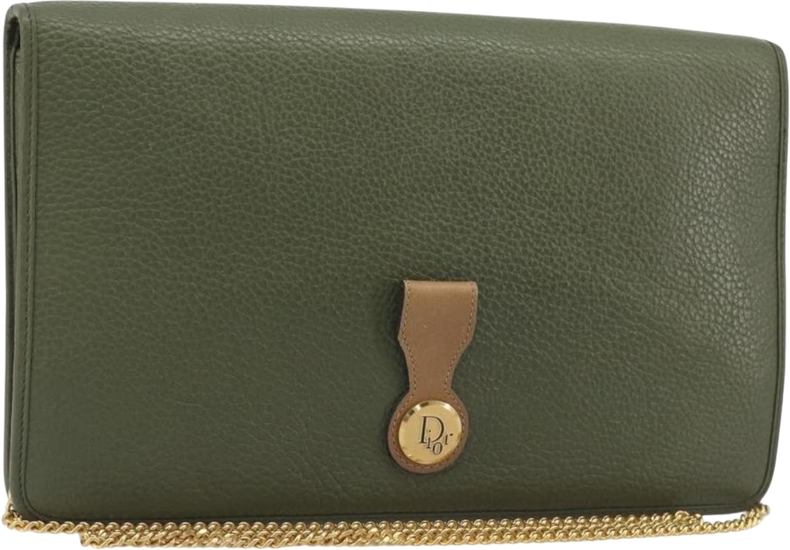 Christian Dior Vintage Chain Flap Diorissimo Canvas Medium